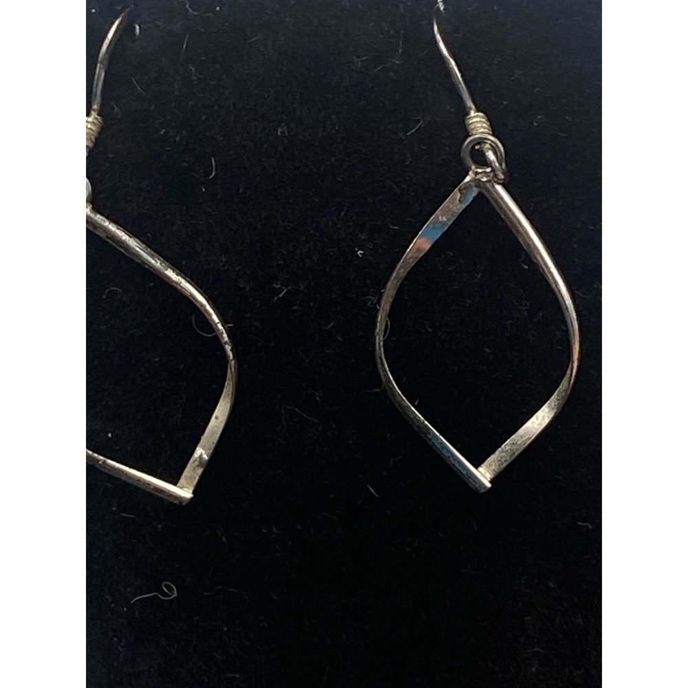 Sterling Diamond Shape Dangle Earrings